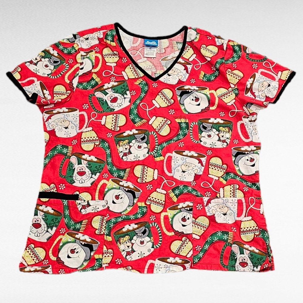 Frosty The Snowman Scrub Top XL